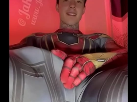 Jakipz captain cum and superhero cosplay