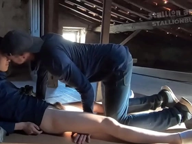 Sexy young couple cute kissing before rough sex