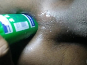 Anal sex with a dildo and sex toy bedtime
