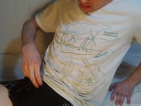 Teen jerks off and cums with a huge load sperm - solo twink jerk off - boy jerking off and cums - with love from just zhenya